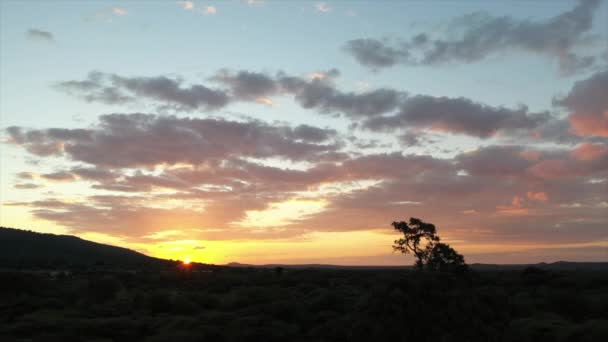 Ευρεία Περιστροφή Ενός Εκπληκτικού Αφρικανικού Ηλιοβασιλέματος — Αρχείο Βίντεο