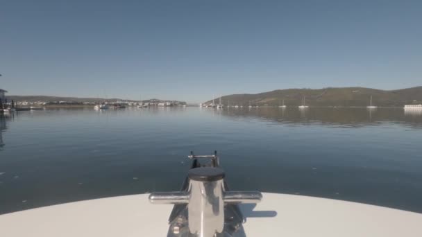 Pov Viewpoint Bow Powerboat Cruises Knysna Lagoon — Stockvideo