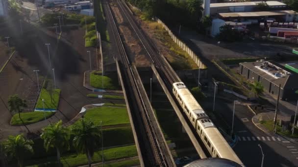 Bytog Puerto Rico Vuelo Drone Cinematogrfico Urban Train Fpv Puerto – Stock-video