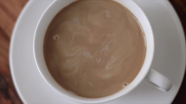 Filiżankę Kawy Materiałem Wideo Zapasach Mleka — Wideo stockowe