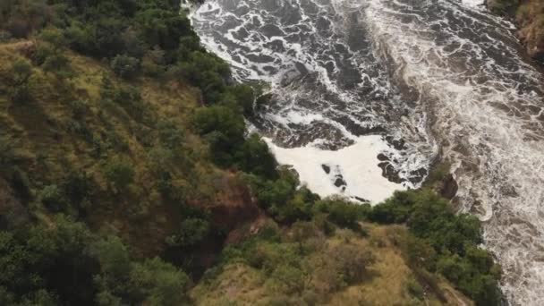 Повітряний Дрон Знімає Річку Ніл Африці Природне Тло Водоспад Мерчісон — стокове відео