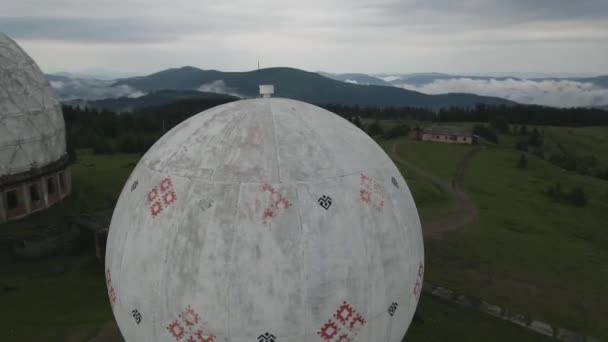 Plan Circulaire Station Radar Abandonnée Urss Dans Les Montagnes Des — Video