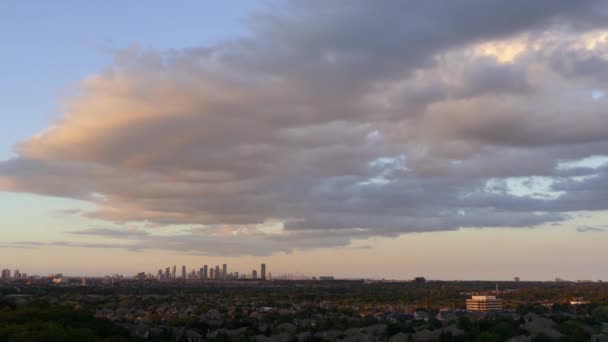 Wide Shot Time Lapse Mississauga City Surrounding Landscape — Stock Video