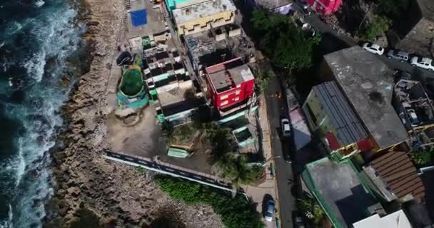 Perla Bowl Allas San Juan Puerto Rico Drone Laukaus Meressä — kuvapankkivideo