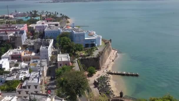 Mansión Frotaleza San Juan Puerto Rico Donde Gobernador Vive Cerca — Vídeos de Stock