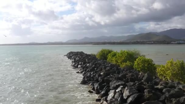 Drohne Strand Von Guayama Puerto Rico Abgeschossen — Stockvideo