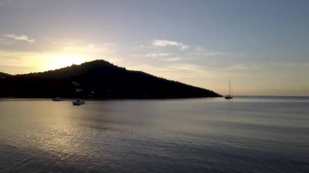 Sunrise Drone Caribbean Virgin Islands John Part — Video Stock
