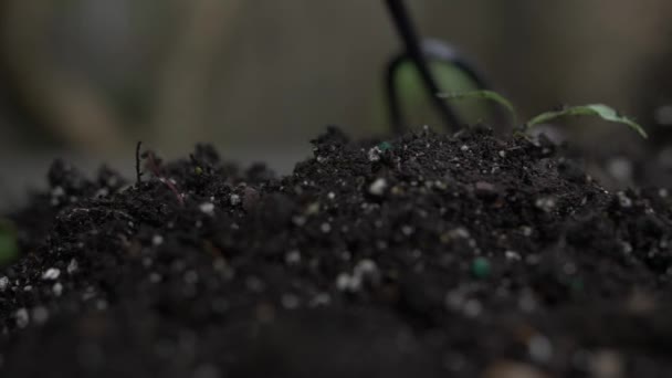 Racking Close Soil — Stock video