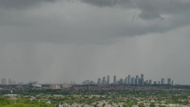 Massive Grey Rain Clouds Mississauga Canada Time Lapse View — Stock Video