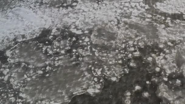 Superfície Congelada Lago Cima Para Baixo — Vídeo de Stock