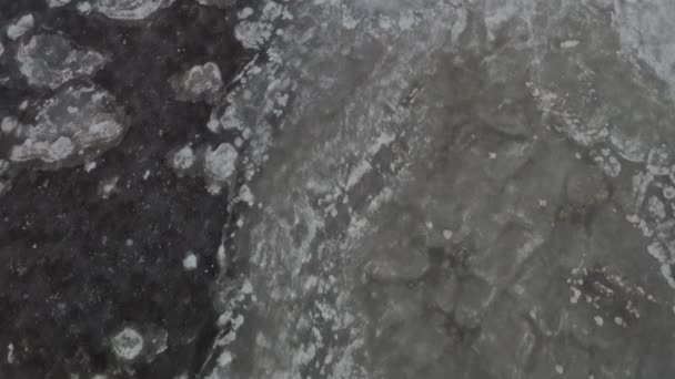 Surface Gelée Lac Aérien Avant Haut Vers Bas — Video