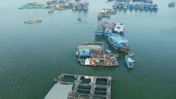 Drone Blick Auf Hon Pier Auf Dem Nha Trang Fluss — Stockvideo