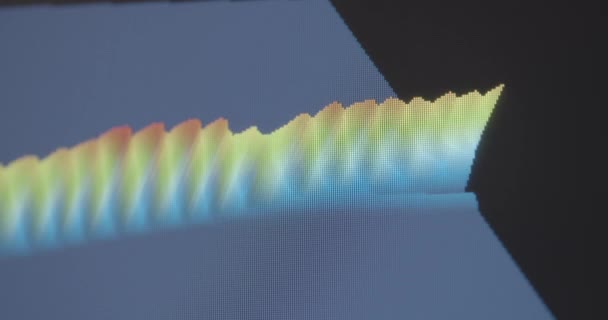 Animación Gráfica Ondas Frecuencia Digital Movimiento Diferentes Colores Primer Plano — Vídeos de Stock