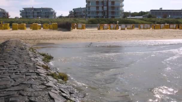 Camera Înclinați Calea Piatră Mare Plaja Cuxhaven — Videoclip de stoc