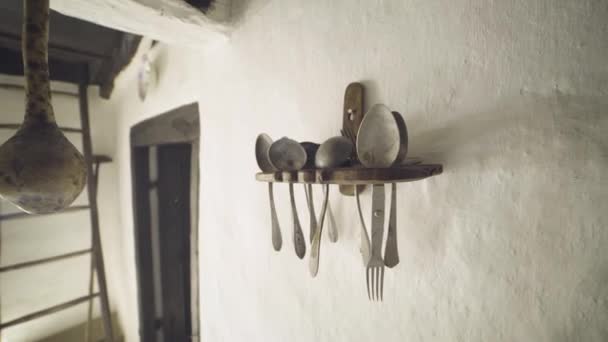 Cutlery Old Hungarian Kitchen — Stok Video