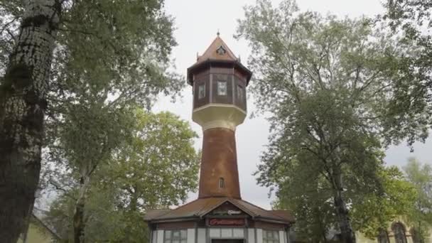 Wieża Zoo Nyiregyhaza Węgry Kamera Zamyka Się Patrzy Górę — Wideo stockowe