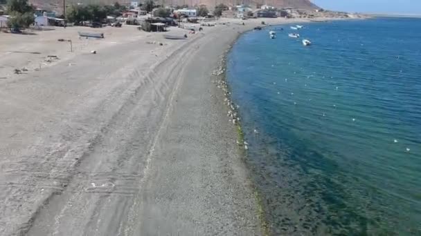 Dron Video Létání Nad Oblázkovou Pláží Ostrově Magdelena Bay Mexiko — Stock video