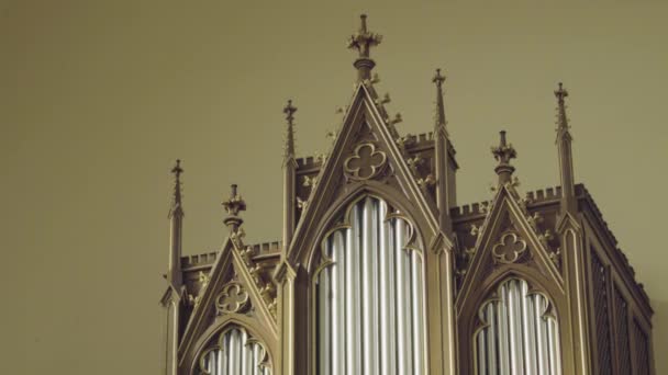 Kilisenin Içinde Güzel Organ — Stok video