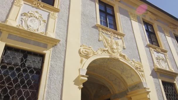 Seitenfassade Der Abtei Drnstein Ehemaliges Kloster Der Wachau Niederösterreich — Stockvideo