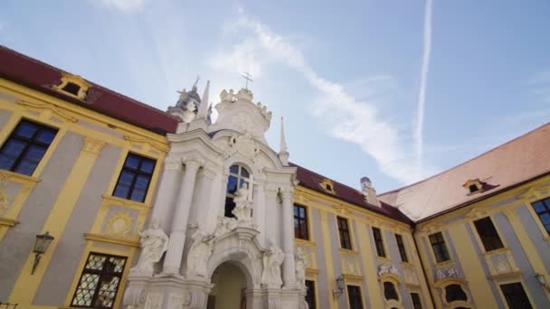 Facade Abbey Drnstein Former Monastery Wachau Lower Austria — Stock Video