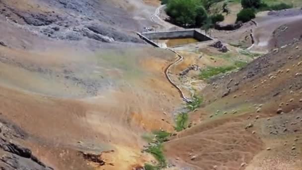 Vodní Nádrž Osvěží Rybník Kopcovité Stanici Kargil Ladakh Krajina Hory — Stock video