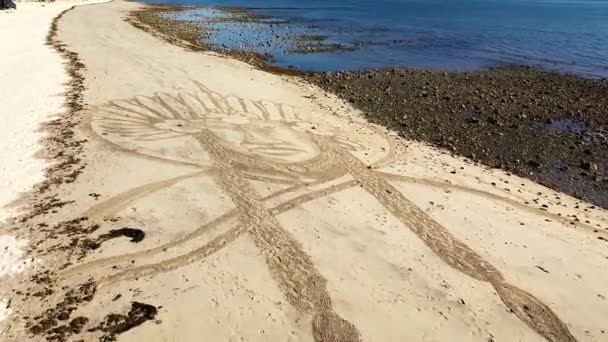 Arte Areia Baía Costeira Bahia Los Angeles Estado Baja California — Vídeo de Stock