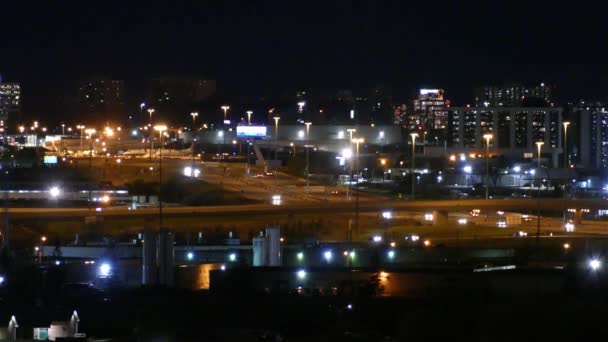 Statyczny Widok Nocną Odległość Toronto International Pearson Airport Yyz Kanada — Wideo stockowe