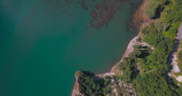Imágenes Aéreas Verticales Lago Azul Entorno Natural Verde Los Pirineos — Vídeos de Stock