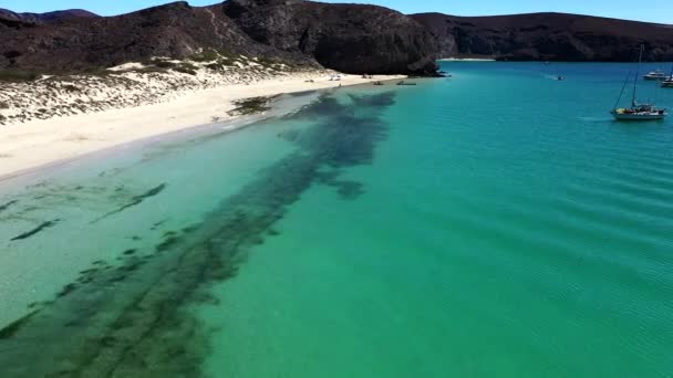 Panorama Des Dunes Sable Falaise Rocheuse Balandra Beach Basse Californie — Video