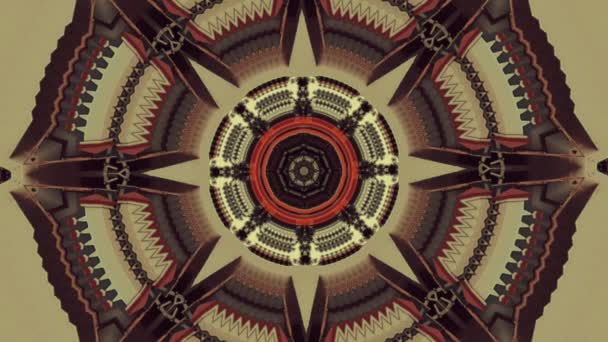 Barevné Symetrické Vzory Botanické Kaleidoskop Mandala Geometrie Tapety Vícebarevné Fraktální — Stock video