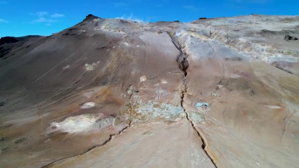 Island Multi Barevné Duhové Hory Horkými Prameny Parní Ventilace Vulkanické — Stock video