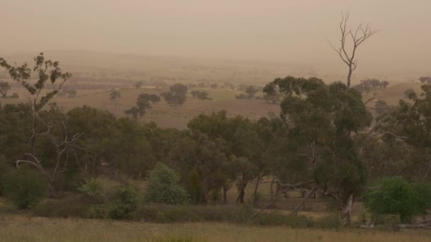 Polvo Humo Tormenta Neblina Outback Nueva Gales Del Sur Australia — Vídeos de Stock