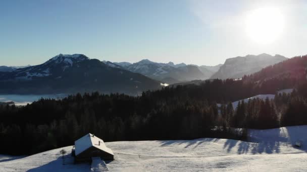 Καταπληκτικό Χειμερινό Τοπίο Στο Bregenzerwald Vorarlberg Αυστρία — Αρχείο Βίντεο