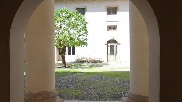 Pátio Interior Palazzo Barbaran Porto Vicenza Veneto Itália — Vídeo de Stock