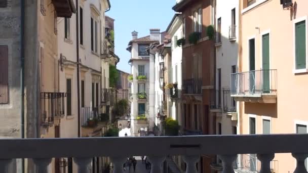 Vista Las Hermosas Calles Vicenza Véneto Italia — Vídeos de Stock