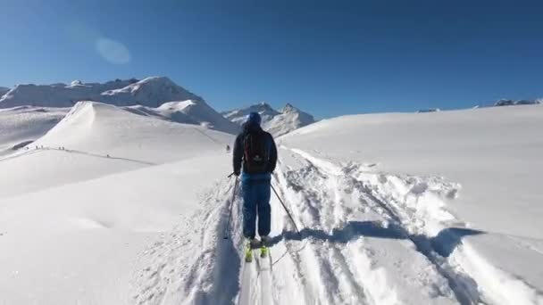 Alplerde Toz Kayağı Lech Arlberg Vorarlberg Avusturya — Stok video