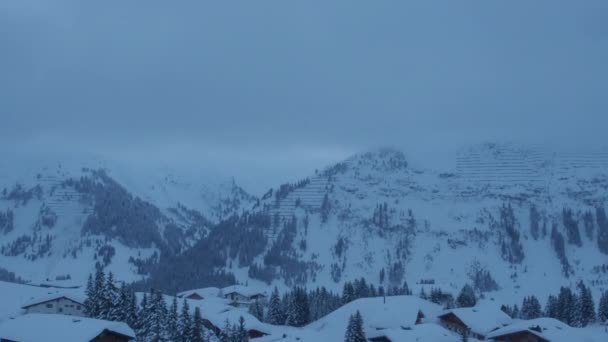 奥地利福拉尔贝格Lech Arlberg云层的时间流逝 — 图库视频影像