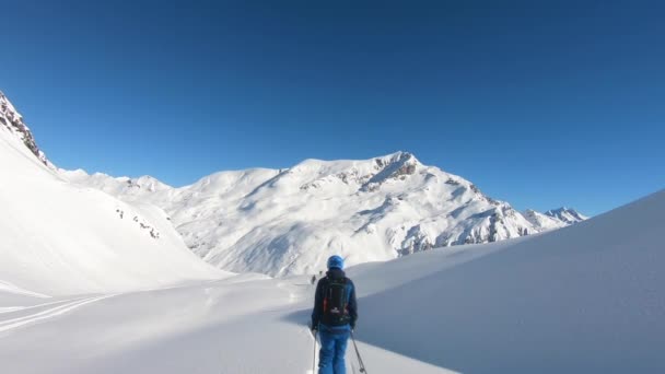 Esquí Polvo Los Alpes Lech Arlberg Vorarlberg Austria — Vídeo de stock