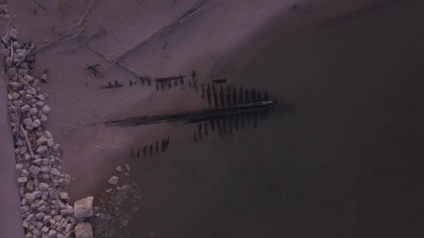 Emelkedő Forgó Légi Roncs Verseny Strandon Michigan — Stock videók