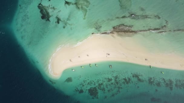 Small Paradise Island Middle Turquoise Clean Water Aerial Drone Stunning — Stock videók