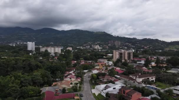 Schöne Luftaufnahme Die Über San Jose Costa Rica Fliegt Covid — Stockvideo