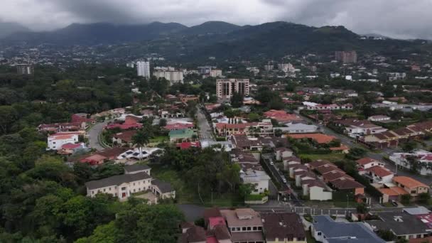 Vuelo Aéreo Sobre Ciudad San José Cordillera Escazú Costa Rica — Vídeos de Stock