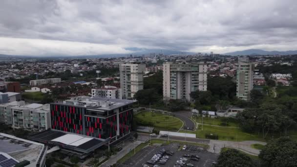 人口過密と汚染された都市の空中撮影 コスタリカのサンノゼ — ストック動画
