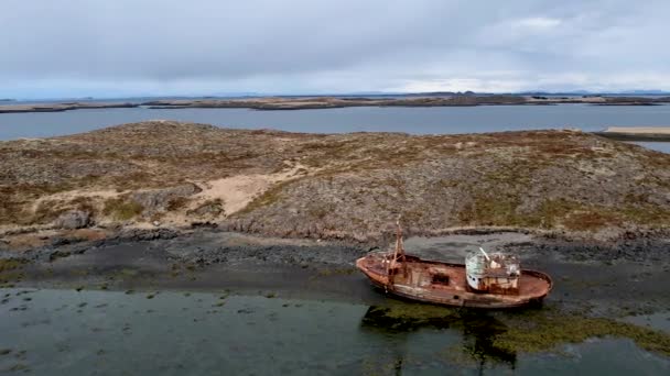 Islândia Naufrágio Abandonado Ilha Deserta — Vídeo de Stock