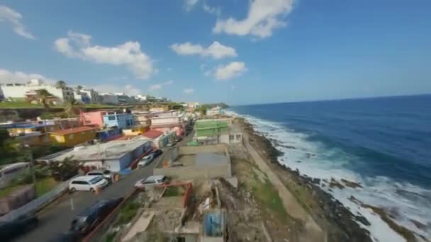 Perla San Juan Puerto Rico Fpv Drone Bela Localização Morro — Vídeo de Stock