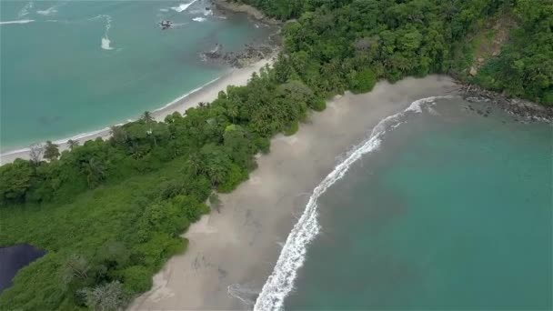 Luftaufnahme Über Dem Manuel Antonio Strand Quepos Costa Rica Naturlandschaft — Stockvideo