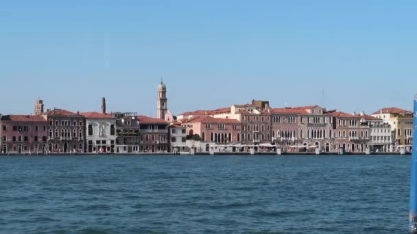 Venecia Italia Gran Canal Con Lanchas Velocidad Por Mañana Conmutar — Vídeos de Stock