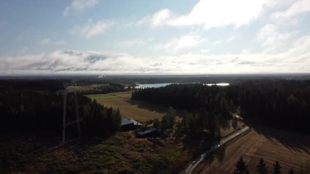 Drone Disparó Sobre Campos Bosques Parque Nacional Oulanka Finlandia — Vídeos de Stock