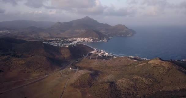 Área Praia San Jose Almeria Vendo Cima Gata Cape Wilderness — Vídeo de Stock