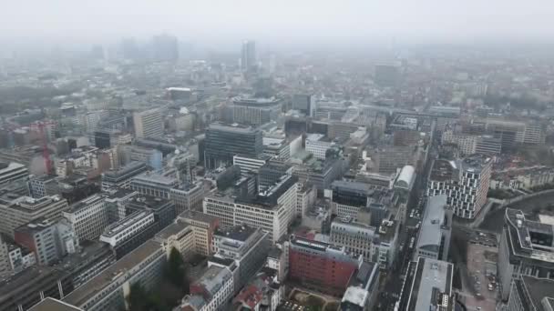 Αεροφωτογραφία Των Βρυξελλών Που Πετούν Πάνω Από Την Επιχειρηματική Περιοχή — Αρχείο Βίντεο